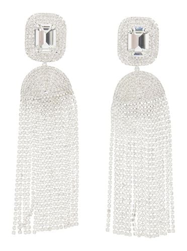 Silver-colored Earrings With A Cascade Of Crystals In Brass Woman - Magda Butrym - Modalova