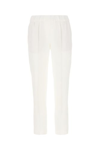 White Acetate Blend Pant - Brunello Cucinelli - Modalova