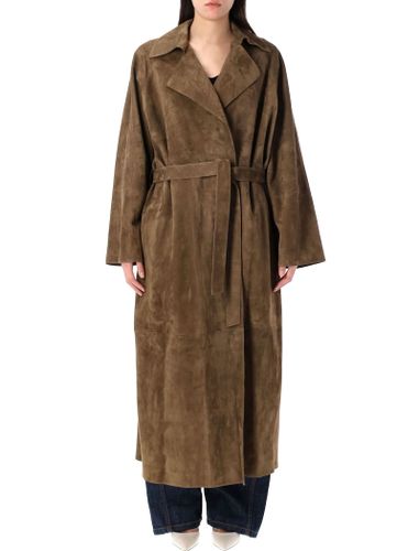 Belted Suede Leather Wrap Coat - Magda Butrym - Modalova