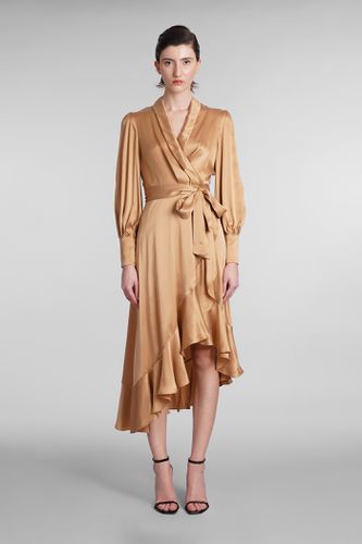 Zimmermann Dress In Bronze Silk - Zimmermann - Modalova