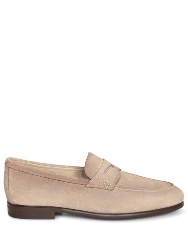 Santoni Carlo Suede Beige Loafers - Santoni - Modalova