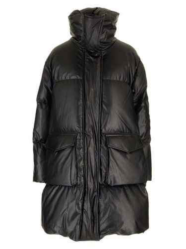 Leather-effect Long Puffer Coat - MM6 Maison Margiela - Modalova