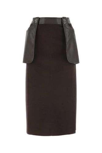 Chocolate Synthetic Leather Skirt - Low Classic - Modalova