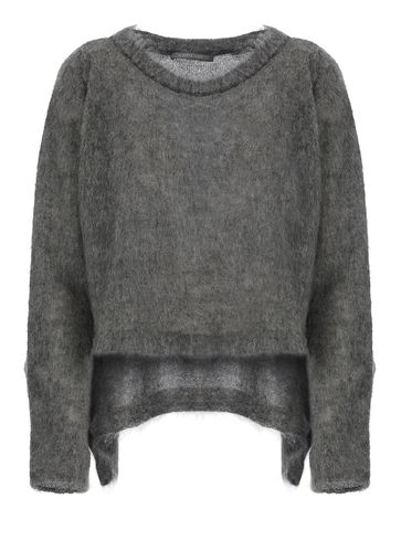 Asymmetric-hem Brushed Knitted Jumper - Alberta Ferretti - Modalova