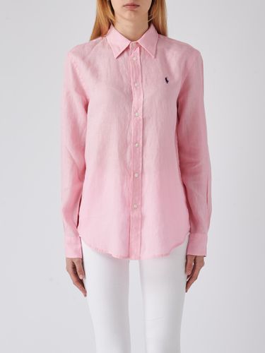 Relaxed-fit Short Shirt In Pink Linen - Polo Ralph Lauren - Modalova