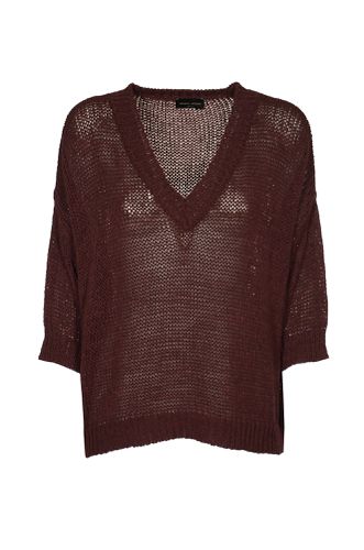 V-neck Rib Knit Sweater - Roberto Collina - Modalova