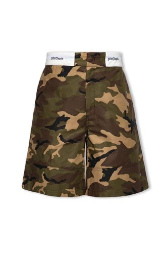 Camouflage-printed Wide-leg Shorts - Palm Angels - Modalova