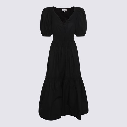 Ganni Black Cotton Maxi Dress - Ganni - Modalova