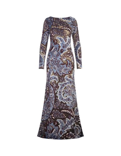 Velvet Jacquard Tulle Long Dress - Etro - Modalova