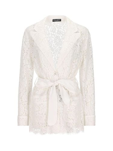 Floral Cordonetto Lace Pajama Shirt - Dolce & Gabbana - Modalova