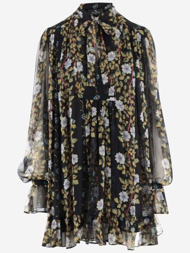 Short Silk Caftan Dress With Floral Print - Etro - Modalova