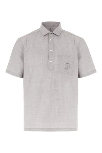 Embroidered Wool Polo Shirt - Brunello Cucinelli - Modalova