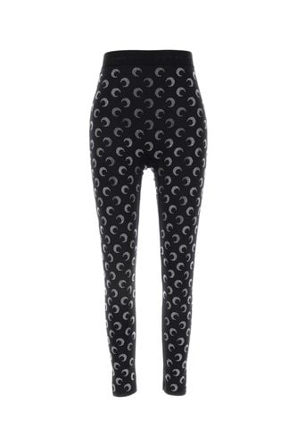 Moon Rhinestoned Jersey Stirrup Leggings - Marine Serre - Modalova