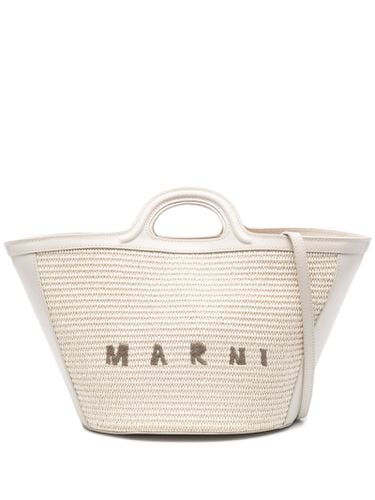 Shell Tropicalia Summer Bag In Leather And Raffia - Marni - Modalova