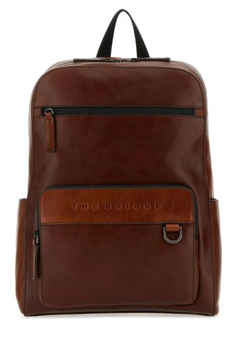 Brown Leather Damiano Backpack - The Bridge - Modalova