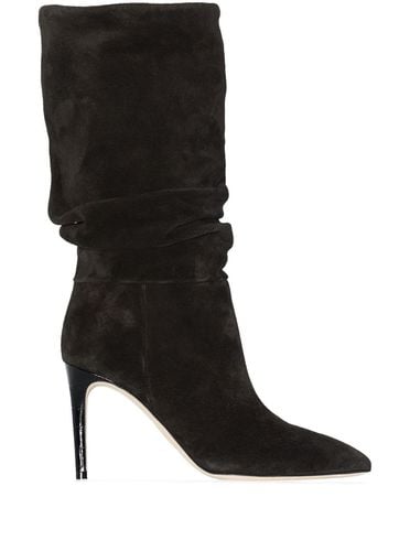 Slouchy Pointed Boots With Stiletto Heel In Suede Woman - Paris Texas - Modalova