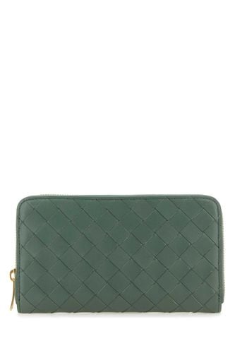 Sage Green Nappa Leather Intrecciato Wallet - Bottega Veneta - Modalova
