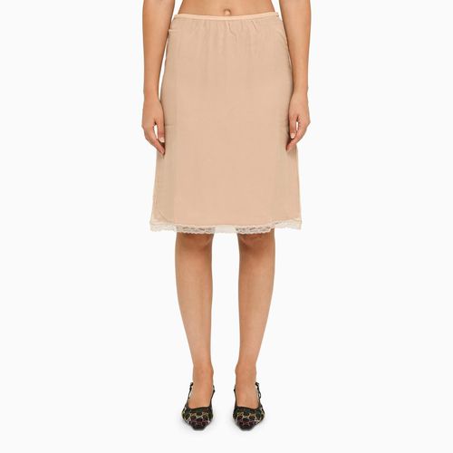 Gucci Nude Acetate Skirt With Lace - Gucci - Modalova