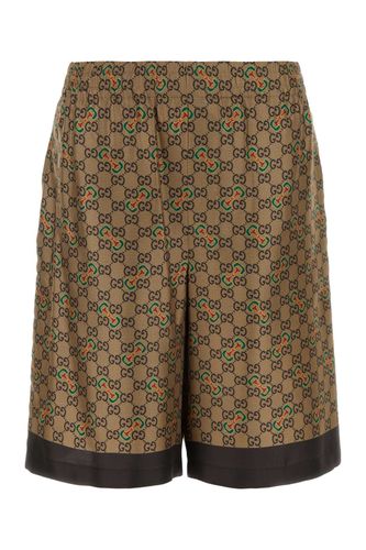 Gucci Printed Twill Bermuda Shorts - Gucci - Modalova