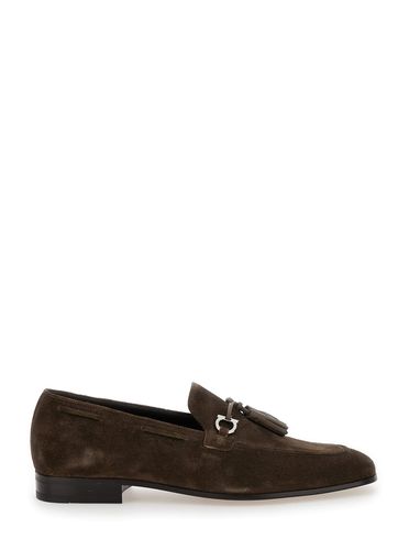 Besile2 Loafers With Gancini And Cord Detail In Suede Man - Ferragamo - Modalova