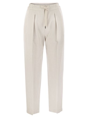 Slouchy Trousers In Cotton Gabardine And Linen - Brunello Cucinelli - Modalova