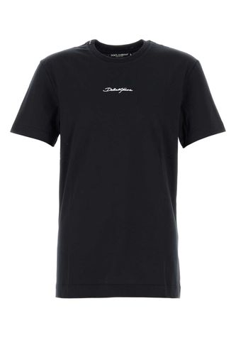 Midnight Blue Cotton T-shirt - Dolce & Gabbana - Modalova