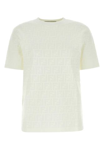 Fendi White Viscose Blend T-shirt - Fendi - Modalova