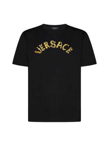 Versace Black Cotton T-shirt - Versace - Modalova