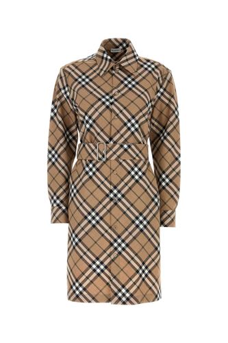 Embroidered Jersey Shirt Dress - Burberry - Modalova