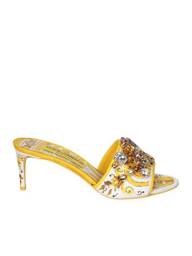 Brocade Heel Sandals - Dolce & Gabbana - Modalova