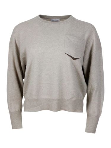 Long-sleeved Crewneck Sweater In Fine Cashmere - Brunello Cucinelli - Modalova