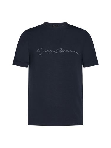 Logo Print Crewneck T-shirt - Giorgio Armani - Modalova