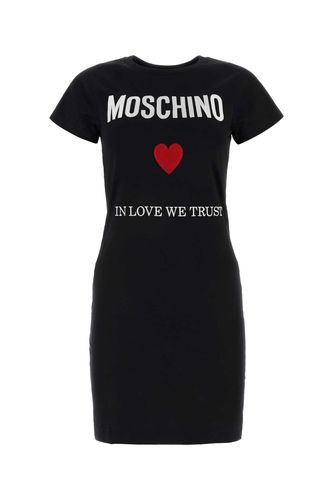 Moschino Black Cotton T-shirt Dress - Moschino - Modalova