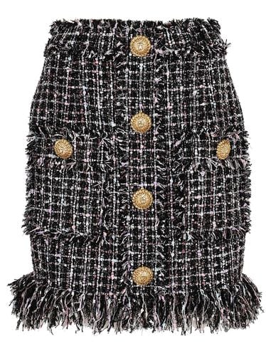 Balmain Fringed Tweed Short Skirt - Balmain - Modalova