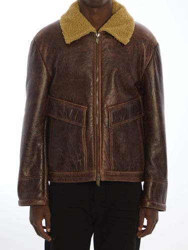 Leather Bomber Jacket - Salvatore Santoro - Modalova