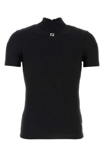 Fendi Black Stretch Nylon T-shirt - Fendi - Modalova