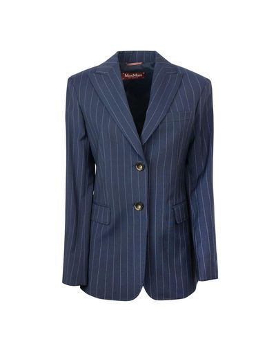 Striped Single-breasted Blazer - Max Mara Studio - Modalova