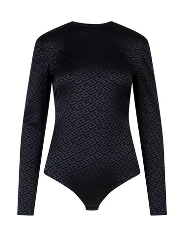 Greca Pattern Long Sleeved Crewneck Bodysuit - Versace - Modalova