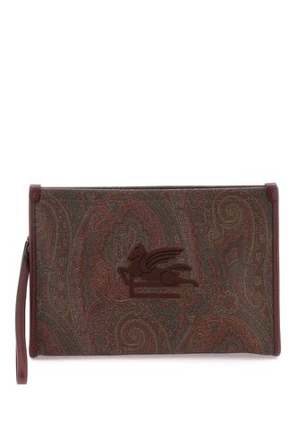 Paisley Large Pouch In Cotton Blend - Etro - Modalova