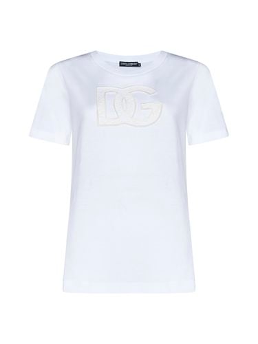 T-shirt With Logo Patch - Dolce & Gabbana - Modalova