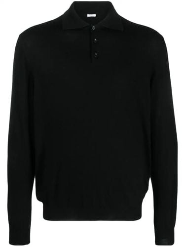 Malo Black Virgin Wool Polo Shirt - Malo - Modalova
