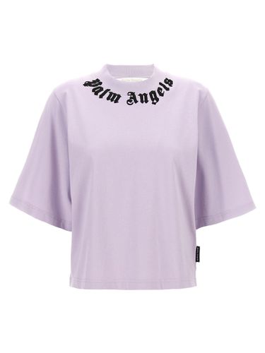 Palm Angels Lilac Cotton T-shirt - Palm Angels - Modalova
