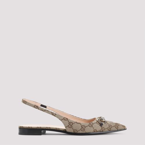 Erin Gg Canvas Flat Slingback Mules - Gucci - Modalova