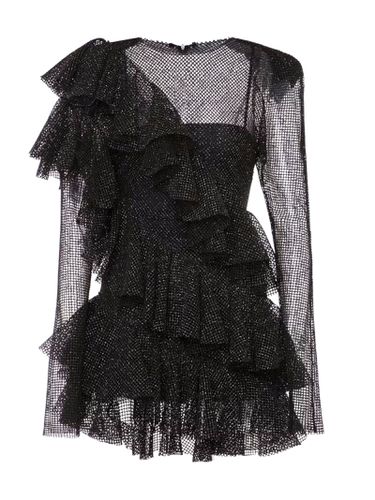 Short Dress In Black Mesh - Philosophy di Lorenzo Serafini - Modalova