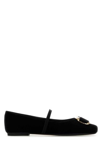 Black Velvet Zina Ballerinas - Ferragamo - Modalova