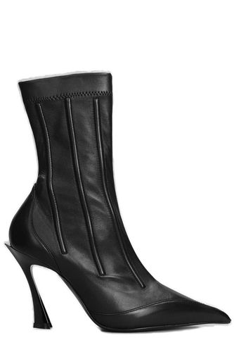 Seam Detailed Pointed Toe Ankle Boots - Mugler - Modalova