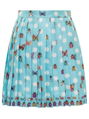Butterflies Pleated Silk Skirt - Versace - Modalova