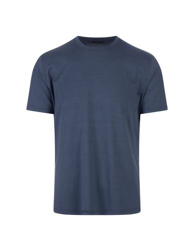 Blue Silk And Cotton Basic T-shirt - Kiton - Modalova