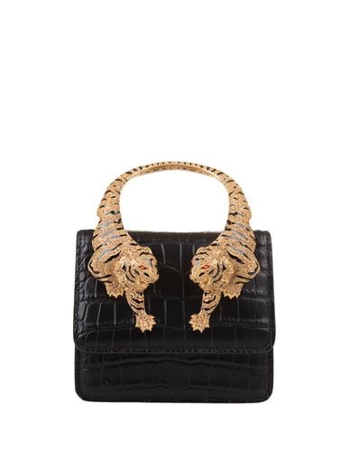 Small Roar Shoulder Bag With Jewelled Tigers - Roberto Cavalli - Modalova