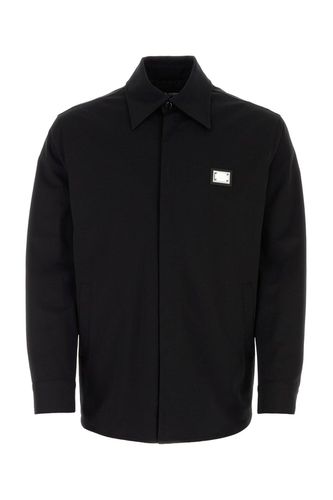 Logo-plaque Concealed Fastened Overshirt - Dolce & Gabbana - Modalova